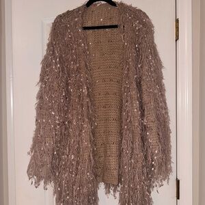 Altar'd State Shaggy Purple Cardigan